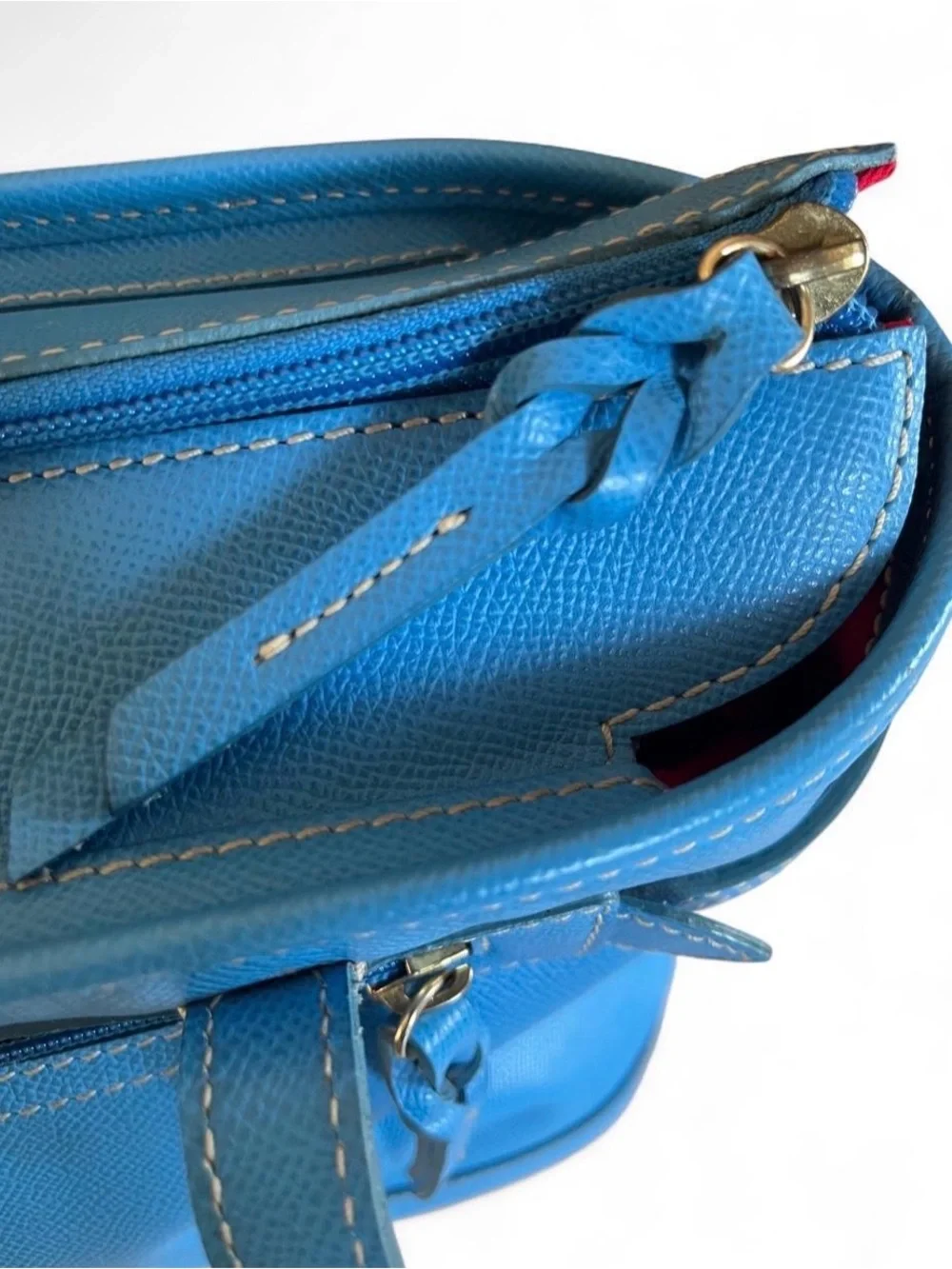 Dooney & Bourke Turquoise Leather Tote with Logo Medallion